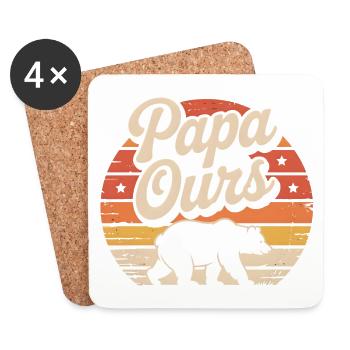 Papa Ours au coucher soleil - Untersetzer (4er-Set) - Weiß - Vorne
