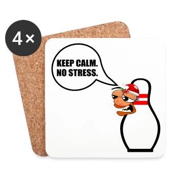 FUNNY CHRISTMAS BOWLING KEEP CALM - Coasters (set of 4) - white - Front