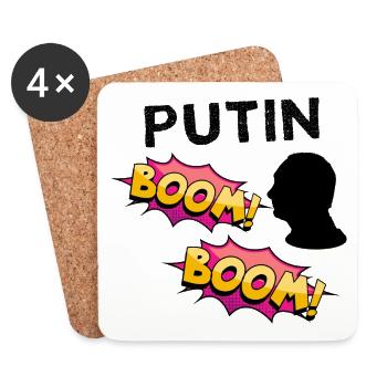 Putin BOOM COMIC Book Explosion of Colors - Coasters (set of 4) - white - Front