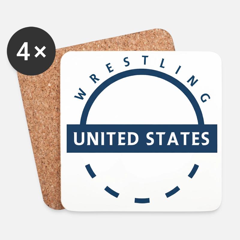 Wrestling USA Emblem - Untersetzer (4er-Set) - Weiß