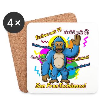 Dictons d’adieu colorés de Bigfoot. Calembour - Dessous de verre (lot de 4) - blanc - Devant
