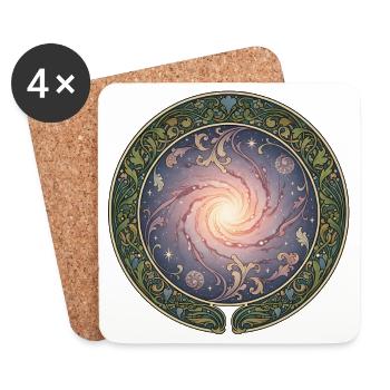 Galactic Rose Galaxy in the Vine Circle - Coasters (set of 4) - white - Front