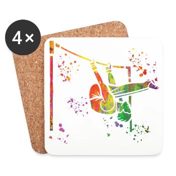 Gymnast high bar artistic gymnastics - Coasters (set of 4) - white - Front