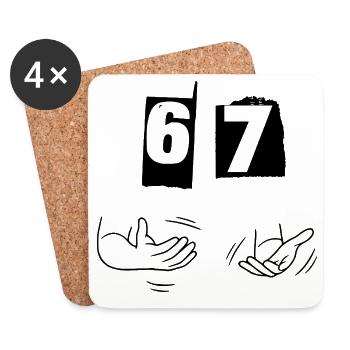 Six Seven, 67 - Coasters (set of 4) - white - Front