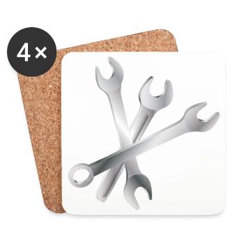Wrench Set – Tools & Craftsmanship - Coasters (set of 4) - white - Front