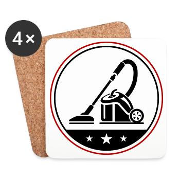 Staubsauger Symbol Cleaning - Untersetzer (4er-Set) - Weiß - Vorne