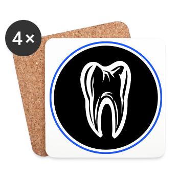 Icône de dentiste dentaire - Dessous de verre (lot de 4) - blanc - Devant