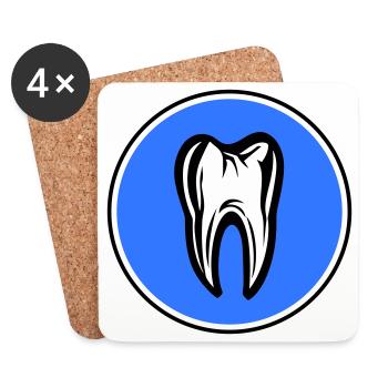 Icône de dentiste dentaire dentaire - Dessous de verre (lot de 4) - blanc - Devant