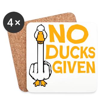 Gans No Ducks Given Mittelfinger Freche Ente Cool - Untersetzer (4er-Set) - Weiß - Vorne