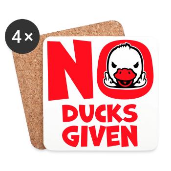 Gans No Ducks Given Mittelfinger Freche Ente Cool - Untersetzer (4er-Set) - Weiß - Vorne