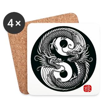 Dragon Dance - Coasters (set of 4) - white - Front