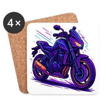 Ambiance moto néon - Dessous de verre (lot de 4) - blanc - Devant