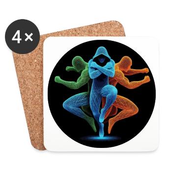 Trinité colorée - Dessous de verre (lot de 4) - blanc - Devant