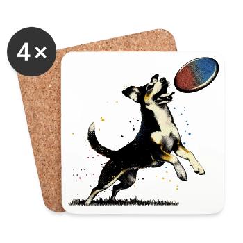 Frisbee Fun - Untersetzer (4er-Set) - Weiß - Vorne