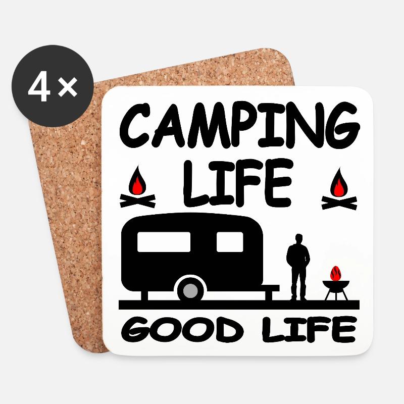 Camping - Untersetzer (4er-Set) - Weiß