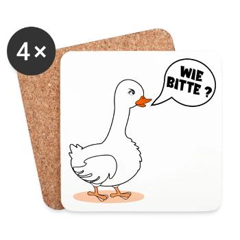 SELF-CONFIDENCE GOOSE AS PLEASE - Coasters (set of 4) - white - Front