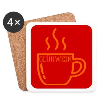 WINTER MULLED WINE MUG - Coasters (set of 4) - white - Front