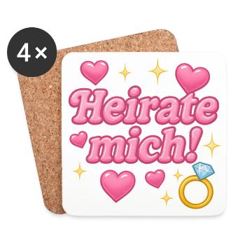 heirate mich! / y2k design - Untersetzer (4er-Set) - Weiß - Vorne