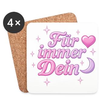 für immer dein / y2k design - Untersetzer (4er-Set) - Weiß - Vorne