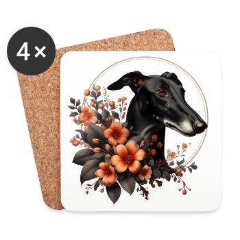 Galgo Blackbeauty Nr02 - Untersetzer (4er-Set) - Weiß - Vorne