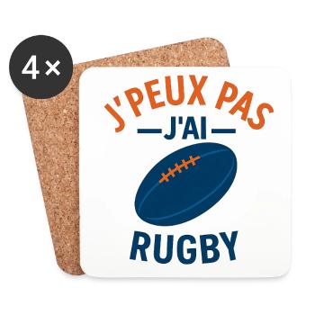Ich kann nicht, ich habe Rugby - Untersetzer (4er-Set) - Weiß - Vorne