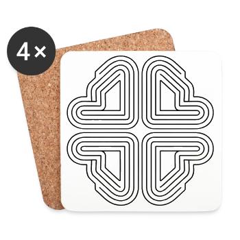 Abstract line art - Coasters (set of 4) - white - Front