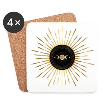 Golden Dawn, Sun and Moon - Coasters (set of 4) - white - Front