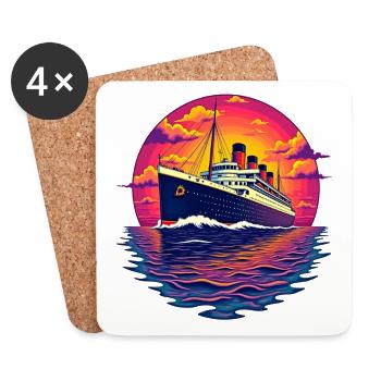 Cruise ship cruise - Coasters (set of 4) - white - Front