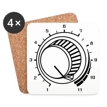 Volume, Turn It Up, Volume, Music, Party, DJ Sound - Coasters (set of 4) - white - Front