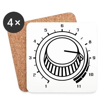 Volume, Turn It Up, Volume, Music, Party, DJ Sound - Coasters (set of 4) - white - Front
