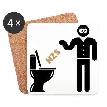 NZS Into the Toilet, Into the Toilet! Opposite Right POS 2C - Coasters (set of 4) - white - Front