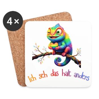Ich seh das halt anders!  - Untersetzer (4er-Set) - Weiß - Vorne