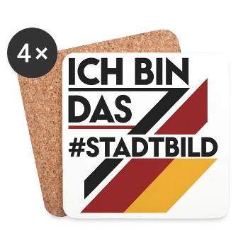 Ich Bin Das Stadtbild Politisches Statement - Untersetzer (4er-Set) - Weiß - Vorne