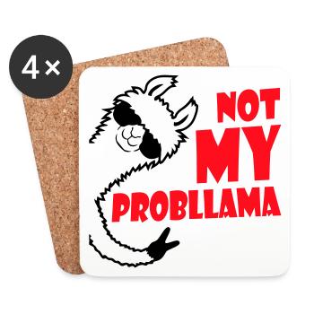 Lama Cool Sonnenbrille Not My Problama Peace Hand - Untersetzer (4er-Set) - Weiß - Vorne