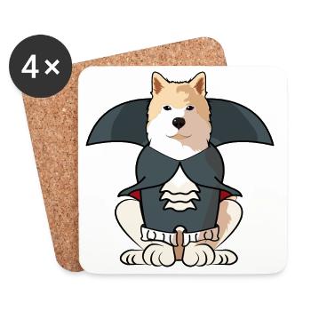 Hokkaido Halloween Vampir Hundekostüm Haustier Cosplay - Untersetzer (4er-Set) - Weiß - Vorne