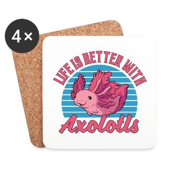 Life Is Better With Axolotls - Untersetzer (4er-Set) - Weiß - Vorne