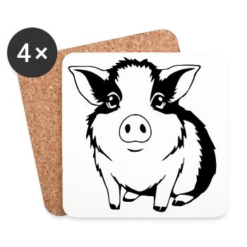 Meerschweinchen T-shirt Geschenk  - Untersetzer (4er-Set) - Weiß - Vorne