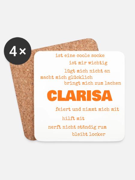 Sprueche Clarisa - Untersetzer (4er-Set) - Weiß
