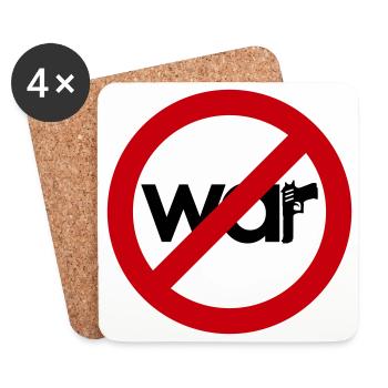 Stop War – Für Frieden & Freiheit - Untersetzer (4er-Set) - Weiß - Vorne