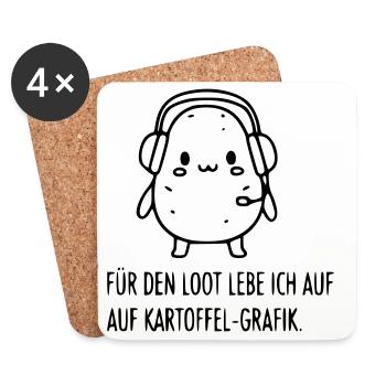 gamer-patato-graphique-butin-drôle-spruch_1 - Dessous de verre (lot de 4) - blanc - Devant