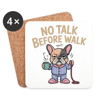 No word before the walk French Bulldog - Coasters (set of 4) - white - Front