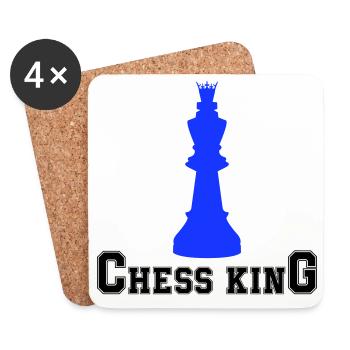Roi des échecs - Dessous de verre (lot de 4) - blanc - Devant