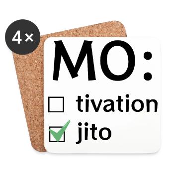 Motivation oder Mojito - Untersetzer (4er-Set) - Weiß - Vorne