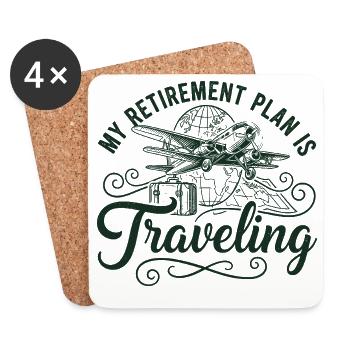Le plan de retraite voyage - Dessous de verre (lot de 4) - blanc - Devant