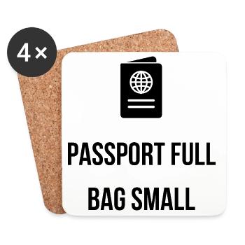 Passport Full, Bag Small – Abenteuer Shirt - Untersetzer (4er-Set) - Weiß - Vorne