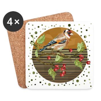 Colorful bird - Coasters (set of 4) - white - Front