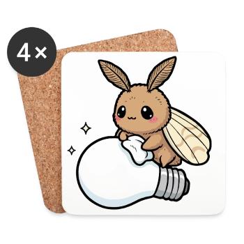 Moth Polishes Lamp - Coasters (set of 4) - white - Front