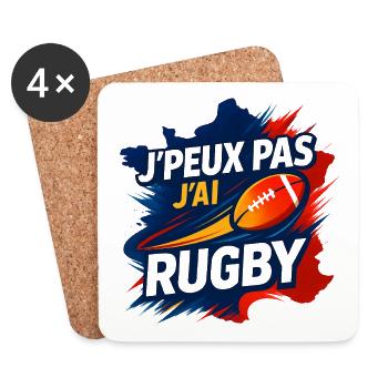 J'ai Rugby – Phrases and Passion - Coasters (set of 4) - white - Front
