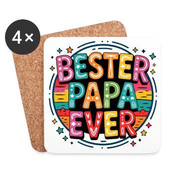 Best Dad Ever Colorful Typo Collage - Coasters (set of 4) - white - Front