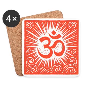 YOGA OM - Untersetzer (4er-Set) - Weiß - Vorne